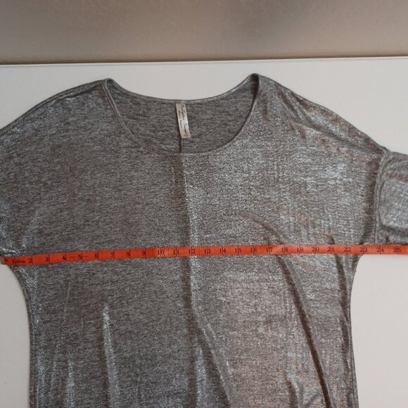 Women's PerSeption Concept Shiny Silver Tunic New Years Eve Going out Top Sz XL - Picture 3 of 6